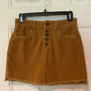 Orange Corduroy Skirt